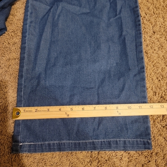 American Apparel Blue Denim Wide Leg Overalls,  sz XL - Picture 13 of 16